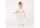 White Blossom Flower Girl Dress, Boho Lace Tulle Wedding Dress for Girls, Romantic Ceremony Outfit