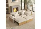 Obsessed with my new Japandi sectional! So cozy & functional - Must see!