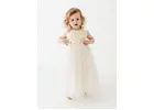 Boho Ivory Flower Girl Dress, Tulle Wedding Dress for Girls, Will You Be My Flower Girl Proposal Out