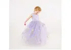 Lavender Blossom Purple Flower Girl Dress with Boho Lace and Soft Tulle for Special Occasions Outfit
