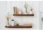 Long Floating Shelves in Mahogany for Elegant Wall Storage