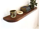 Long Floating Shelves in Mahogany for Stylish Wall Storage