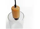Modern Glass and Wood Pendant Light