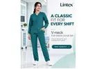 Women's V-Neck Full-Sleeve Scrub Set – Teal Core  Content: