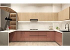 Peachy U-Shaped Modular Kitchen - Warm & Inviting Modern Design