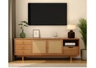 Modular TV Unit with Open Racks and Push-to-Open Drawers