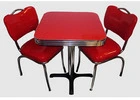 Find real metal banding with a chrome column base with our Diner tables and chairs