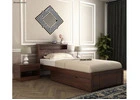 Ferguson Single Bed With Storage (Walnut Finish) – Classic Design with Modern Utility
