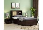 Nova Single Bed With Storage (Walnut Finish) | Smart & Stylish Solution