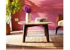 Siya Sheesham Wood Center Table with Marble Top (Teak Finish)