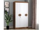 Scarlet 3-Door Exotic Teak & Frosty White Storage Cupboard