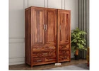 Allan: A Sheesham Wood 3-Door Almirah Design in Warm Honey Finish