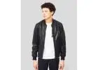 Buy Leon Black Bomber: Classic Leather Jacket for Men - NYC Leather Jackets