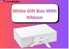 Elegant White Gift Box With Ribbon – 315×260×105 mm Present Box