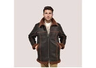 Luxury mens shearling leather jacket