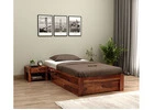 Space-Saving Solid Wood Single Bed Frame