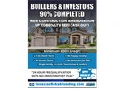 BUILDERS and FIX & FLIP INVESTORS–CASHOUT REFI ON 90% COMPLETED HOMES!